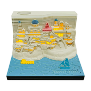 لوحة ملاحظات ثلاثية الأبعاد من Omoshiroi Block، بناء مسجد، هدايا العيد، مسجد إسلامي، سانتوريني، نحت ورقي، دفتر ملاحظات، هدايا تذكارية مخصصة