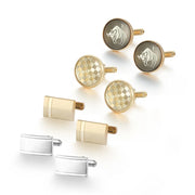 4 Pair Cufflinks For Mens With Gift Box Man Shirt Cufflinks Wedding Guests Gifts Men Gift For Husband Business Tie Clip T0204022