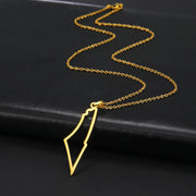 Amaxer Israel Palestine Country Map Stainless Steel Pendant Necklace For Men Women Arabic Choker Amulet Jewelry Gift