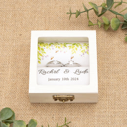 Personalized Wedding Ring Box  Wedding Favors Gift for Her Custom Wedding Ceremony Ring Box  Custom Name Ring box
