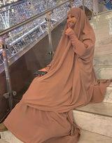 Ramadan Abayas Sets  2 Piece Set Muslim Women Hijab Dress Prayer Garment Abaya Long Khimar Arab Gown  Islamic Clothes Robe