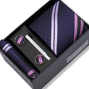 Wedding Gift Tie Wholesale New Style Pocket Squares Set Cufflinks Tie Clip Necktie Box Men Fit Wedding Blue Paisley Black Boxs