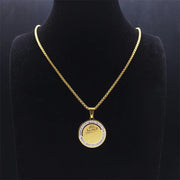 Muslim Islamic Religious Stainless Steel Crystal Necklace Women Islam Quran Allah Pendant Necklaces Arabic Jewelry bijoux arabe