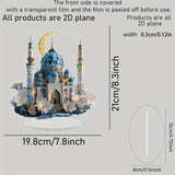 Ramadan Festival 2D Acrylic Moon Craft Ornaments Castle Church Architecture Decoration Islamic Muslim Home Party Table Gift