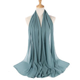 Muslim Chiffon Hijab Women Bubble Chiffon Scarf For Women Ladies Veil Muslim Islam Solid Color Malaysia Musulman Wrap Scarves