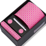 Wedding Gift Tie Wholesale New Style Pocket Squares Set Cufflinks Tie Clip Necktie Box Men Fit Wedding Blue Paisley Black Boxs