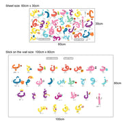 Baby room decor arabic alphabet wall sticker self adhesive school classroom islamic letter wall decal