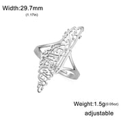 EUEAVAN 1pc Hollow Palestine Map Rings for Women Men Stainless Steel Gold Color Islamic Arabic Adjustable Finger Ring Gift
