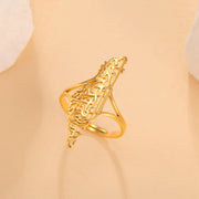 EUEAVAN 1pc Hollow Palestine Map Rings for Women Men Stainless Steel Gold Color Islamic Arabic Adjustable Finger Ring Gift