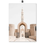 Islamic Art Canvas Painting Grundtvigs Church Medina Oman  Sheikh Zayed Mosque  Wall Decor Posters  Prints for Living Room