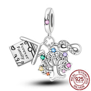 925 Sterling Silver Family House Love Forever Family Beads Boys Girls Lovers Pendant Charms Fit Bracelet DIY Ms Jewelry Gift