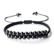 Charm Black Rope Double Layer Copper Beaded Bracelet Handmade Braided Thread Bangle For Women Men Fashion Gifts Prayer Wholesale