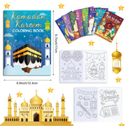16pcs Eid Mubarak Coloring Book Ramadan Gift For Kids Students 2025 Islam Muslim Gift Ramadan Kareem Aid Eid Al-Fitr Favors