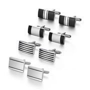 4 Pair Cufflinks For Mens With Gift Box Man Shirt Cufflinks Wedding Guests Gifts Men Gift For Husband Business Tie Clip T0204022