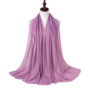 Muslim Chiffon Hijab Women Bubble Chiffon Scarf For Women Ladies Veil Muslim Islam Solid Color Malaysia Musulman Wrap Scarves