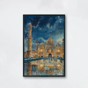 इस्लामी वास्तुकला मस्जिद पोस्टर इस्लामी अरब फ्यूजन धार्मिक प्रिंट कैनवास पेंटिंग दीवार चित्र घर कक्ष आधुनिक सजावट