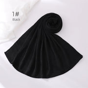 Crinkle Muslim Hijabs for Women Scarf Thin Plain Shawls Femme Musulman Soft Rayon Headscarf Wrinkle Islamic Turban Headband