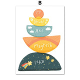 Islamic Lion Alphabet Posters  Quran Wall Art Canvas Prints  Muslim Educational Decor for Childrens Room