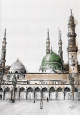 Islamic Landmarks Wall Art Poster Kaaba Mecca Dome of The Rock Masjid Nabawi Islamic Canvas Painting Art Nordic Home Decor Gifts
