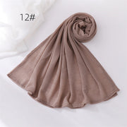 Crinkle Muslim Hijabs for Women Scarf Thin Plain Shawls Femme Musulman Soft Rayon Headscarf Wrinkle Islamic Turban Headband