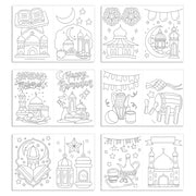 16pcs Eid Mubarak Coloring Book Ramadan Gift For Kids Students 2025 Islam Muslim Gift Ramadan Kareem Aid Eid Al-Fitr Favors