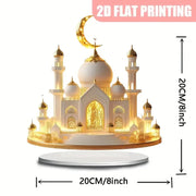 زينة يدوية على شكل قمر أكريليك ثنائي الأبعاد لمهرجان رمضان، ديكور معماري للقلعة والكنيسة والمنزل الإسلامي والحفلات المنزلية والطاولة كهدية