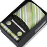 Wedding Gift Tie Wholesale New Style Pocket Squares Set Cufflinks Tie Clip Necktie Box Men Fit Wedding Blue Paisley Black Boxs
