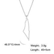 Stainless Steel Necklace For Women Men Palestine Israel Map Islamic Script Hollow Pendant Necklace Engagement Jewelry
