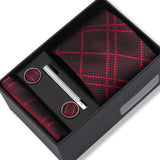 Wedding Gift Tie Wholesale New Style Pocket Squares Set Cufflinks Tie Clip Necktie Box Men Fit Wedding Blue Paisley Black Boxs