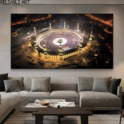 لوحة جدارية إسلامية للمملكة العربية السعودية - منظر مسجد مطبوع على قماش لديكور المنزل