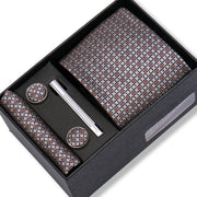 Wedding Gift Tie Wholesale New Style Pocket Squares Set Cufflinks Tie Clip Necktie Box Men Fit Wedding Blue Paisley Black Boxs