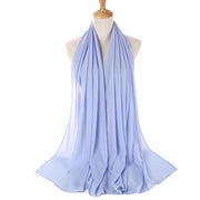 Muslim Chiffon Hijab Women Bubble Chiffon Scarf For Women Ladies Veil Muslim Islam Solid Color Malaysia Musulman Wrap Scarves