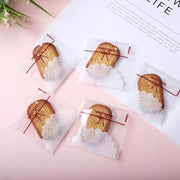 100PCS Cute Bow Plastic Packaging Bags Self-adhesive Bags for Snack and Gift Cookies and Candies Packaging DIY For Party,Wedding