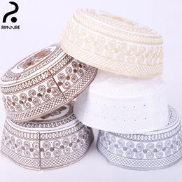 Fashion Muslim Men Yarmulke Designer Muslim Hat for Men High Quality Multi-Color Islam Hair Cover Yarmulke Business Part RIMAIRE