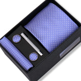 Wedding Gift Tie Wholesale New Style Pocket Squares Set Cufflinks Tie Clip Necktie Box Men Fit Wedding Blue Paisley Black Boxs