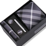 Wedding Gift Tie Wholesale New Style Pocket Squares Set Cufflinks Tie Clip Necktie Box Men Fit Wedding Blue Paisley Black Boxs