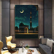 इस्लामी वास्तुकला मस्जिद पोस्टर इस्लामी अरब फ्यूजन धार्मिक प्रिंट कैनवास पेंटिंग दीवार चित्र घर कक्ष आधुनिक सजावट