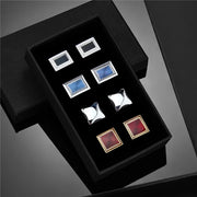 4 Pair Cufflinks For Mens With Gift Box Man Shirt Cufflinks Wedding Guests Gifts Men Gift For Husband Business Tie Clip T0204022