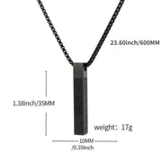 Stainless Steel Ayatul Kursi Sutra 3D Rectangular Bar Pendant Necklace for Men Women Fashion Simple Arabic Islam Jewelry Gifts