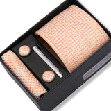 Wedding Gift Tie Wholesale New Style Pocket Squares Set Cufflinks Tie Clip Necktie Box Men Fit Wedding Blue Paisley Black Boxs