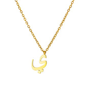Arabic Alphabet Necklace For Women Fashion Simple Stainless Steel Letter Name Choker Necklace Lucky Amulet Muslim Female Jewelry