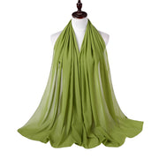Muslim Chiffon Hijab Women Bubble Chiffon Scarf For Women Ladies Veil Muslim Islam Solid Color Malaysia Musulman Wrap Scarves