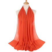 Muslim Chiffon Hijab Women Bubble Chiffon Scarf For Women Ladies Veil Muslim Islam Solid Color Malaysia Musulman Wrap Scarves