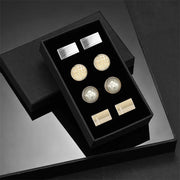 4 Pair Cufflinks For Mens With Gift Box Man Shirt Cufflinks Wedding Guests Gifts Men Gift For Husband Business Tie Clip T0204022