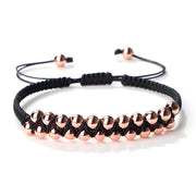 Charm Black Rope Double Layer Copper Beaded Bracelet Handmade Braided Thread Bangle For Women Men Fashion Gifts Prayer Wholesale