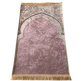 Adult Prayer Mat for Muslim Ramadan Gold Diamond Velvet  Worship Kneel Floor Carpets Non-slip Soft Portable Travel Prayer Rugs