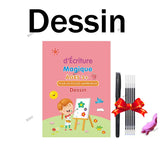 الخط العربي الفرنسي للأطفال، ملصقات الكتابة، دفتر نسخ سحري للغة الإنجليزية، دفاتر نسخ، قلم، صيني، مسح مجاني