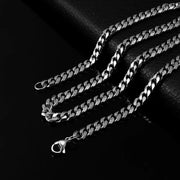 HNSP 316L Stainless Steel Cuban Link Chain Necklace For Men 3MM-12MM Thick Neck Accessory Jewelry