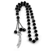 Sword of Imam Ali Muslim Stainless Steel Car Pendant Islamic 33 Prayer Beads Chain Amulet Religious Lucky Jewelry Gift
