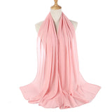 Muslim Chiffon Hijab Women Bubble Chiffon Scarf For Women Ladies Veil Muslim Islam Solid Color Malaysia Musulman Wrap Scarves